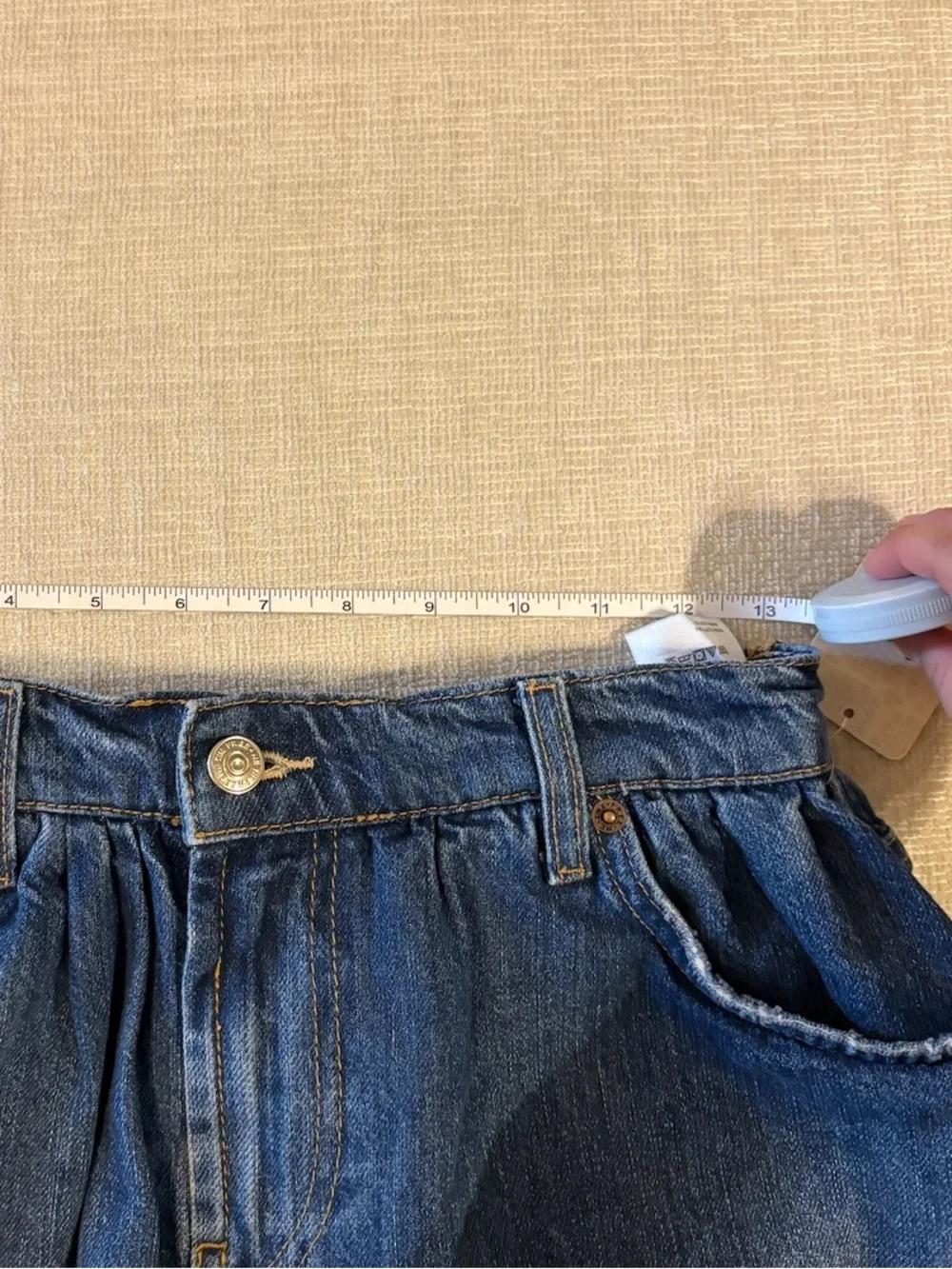 Free People Demi Denim Skort We The Free Mood Ring Blue Mini Skirt Cotton 24 NEW